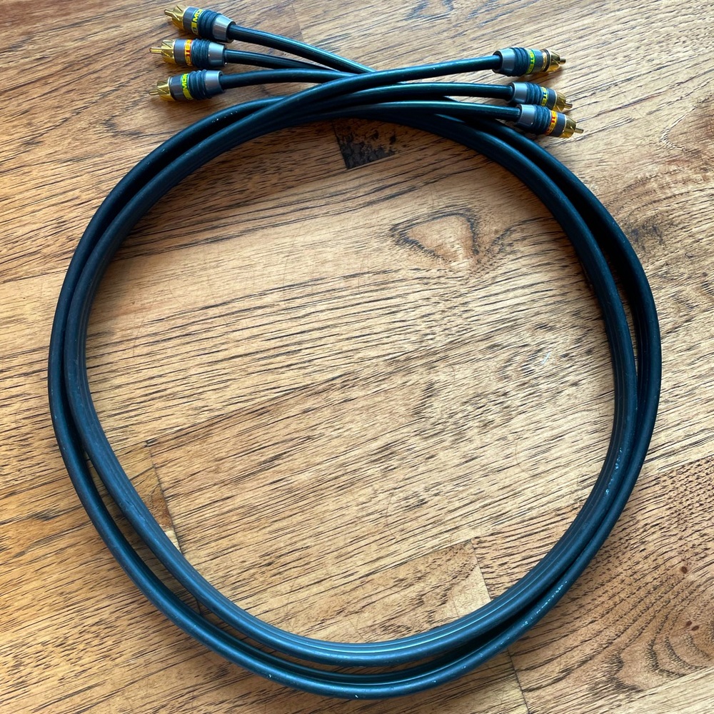 MONSTER CABLE 6FT VIDEO DVD COMPONENT GOLD RCA HD High Definition 2CV